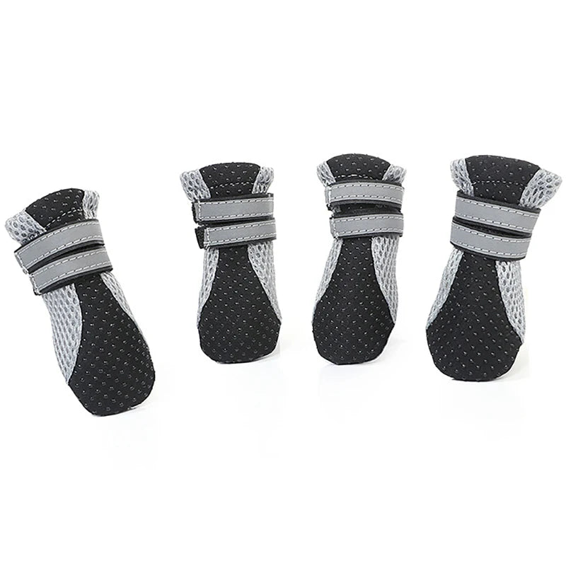 Breathable Pet Dog Outdoor Walking Shoes Net Soft Summer Pet Shoes Night Safe Reflective Boots For Large Small Dogs