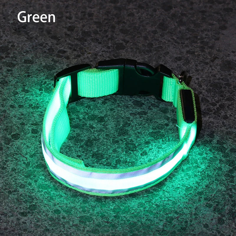 LED Dog Collar Usb Rechargeable Reflective Night Safety 3 Modes Luminous Collar Para Perro For Cat Small Medium Dogs Accessories