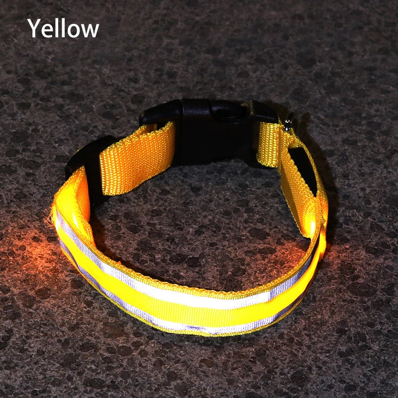 LED Dog Collar Usb Rechargeable Reflective Night Safety 3 Modes Luminous Collar Para Perro For Cat Small Medium Dogs Accessories