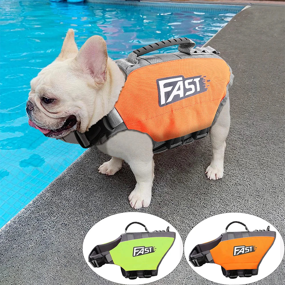 Pet Dog Life Jacket Vest Clothes Life Vest Collar Harness Pet Swimming Summer Safety Clothes Swimwear Bulldog Corgi Cleanrance