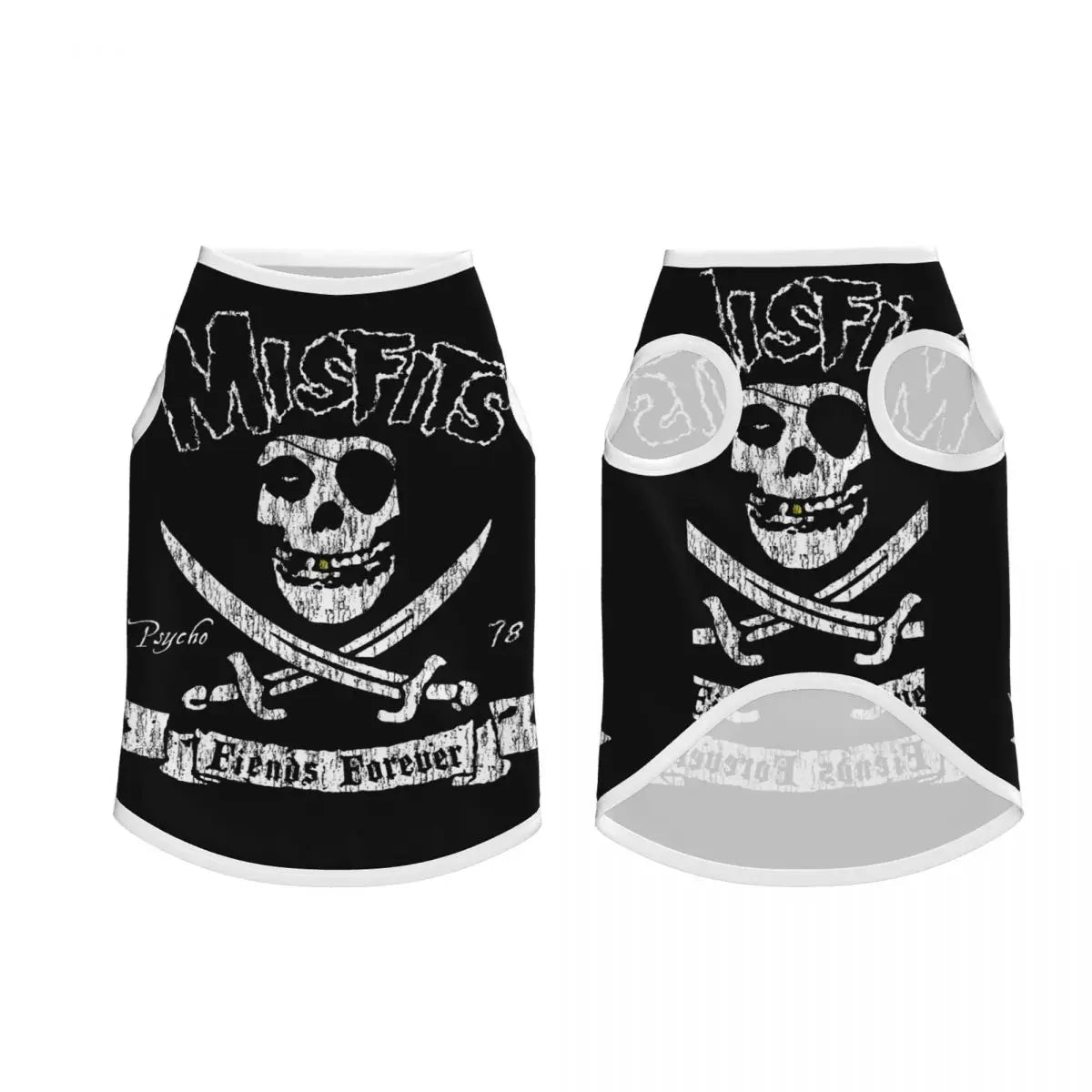 Misfits Skull Pet Vests Soft Dogs Cats Jacket Breathable Pet Clothing Dogs Accessories