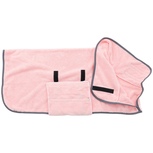 Pet Bath Towels Dog Grooming Drying Absorbent Bathrobe Blanket Baths Pink for Dogs Cloth