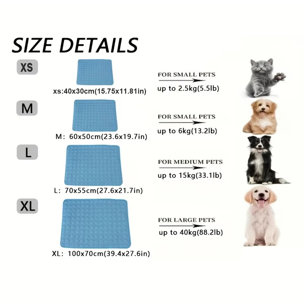 Dog Cooling Mat Pee Pad Reusable 4 Sizes Washable Cooling Blanket Cushion for Smal Large Kennel Sofa Bed Floor Car Seats Travel