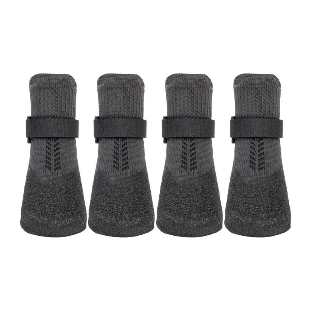 4pcs Casual Waterproof Pet Socks Shoes Anti-dirty Non-slip Dog Shoes Breathable Dog Paw Protector Winter
