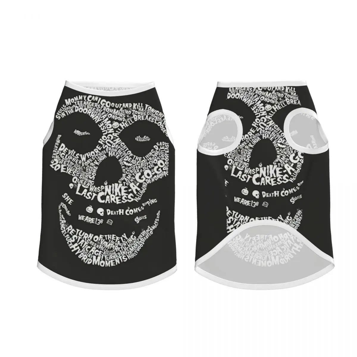 Misfits Skull Pet Vests Soft Dogs Cats Jacket Breathable Pet Clothing Dogs Accessories