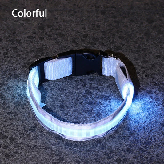LED Dog Collar Usb Rechargeable Reflective Night Safety 3 Modes Luminous Collar Para Perro For Cat Small Medium Dogs Accessories