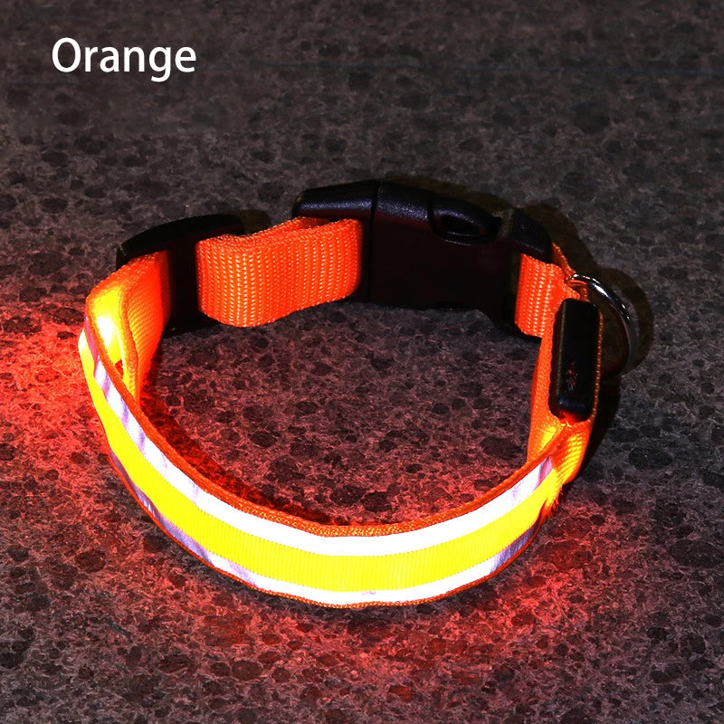 LED Dog Collar Usb Rechargeable Reflective Night Safety 3 Modes Luminous Collar Para Perro For Cat Small Medium Dogs Accessories