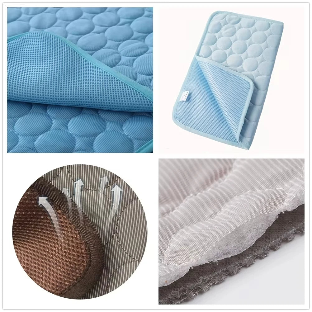 Dog Cooling Mat Pee Pad Reusable 4 Sizes Washable Cooling Blanket Cushion for Smal Large Kennel Sofa Bed Floor Car Seats Travel