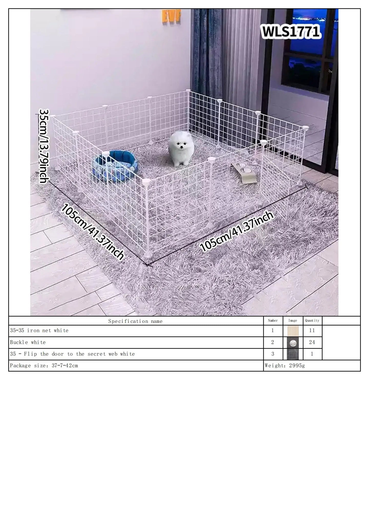 Pet Fence Is Portable for Outdoor Use, Easy to Assemble, Detachable and Storable, Indoor Dog Escape-Proof Fence, Suitable for Small Dogs, Cats, Rabbits, Mice, Guinea Pigs, DIY Cage