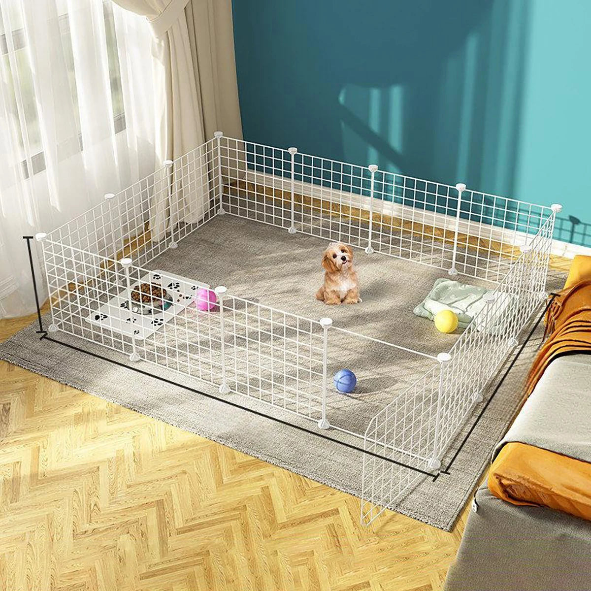 Pet Fence Is Portable for Outdoor Use, Easy to Assemble, Detachable and Storable, Indoor Dog Escape-Proof Fence, Suitable for Small Dogs, Cats, Rabbits, Mice, Guinea Pigs, DIY Cage