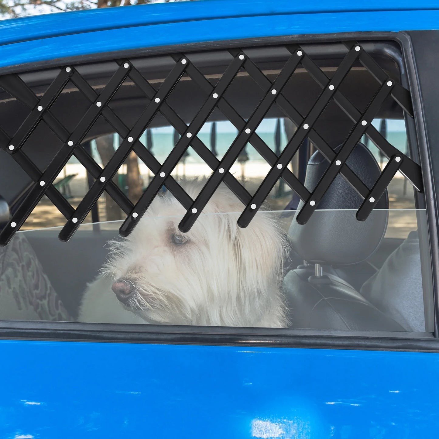 Pet Safety Fence Durable PP Material Retractable Car Window Barrier Travel Pet Dog Gate Dog Fence