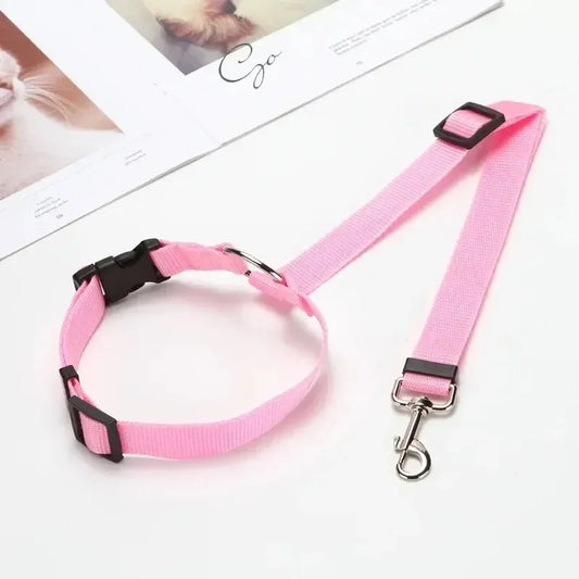 Pet Dog Accessories Pet Car Safety Rope Rear Seat Traction Rope Pet Supplies 2-in-1 Nylon Adjustable Dog Safety Belt Collar