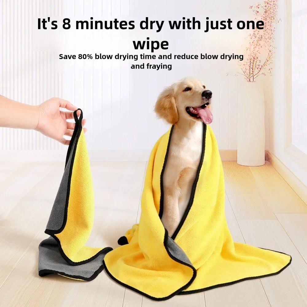 Pet Absorbent Towel Dog Cat Bath Strong Quick Drying Large Thick Robe Puppy Specific Bath Car Care Cloth Cleaning Drying Towels