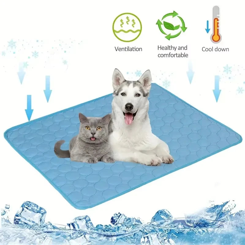 Dog Cooling Mat Pee Pad Reusable 4 Sizes Washable Cooling Blanket Cushion for Smal Large Kennel Sofa Bed Floor Car Seats Travel