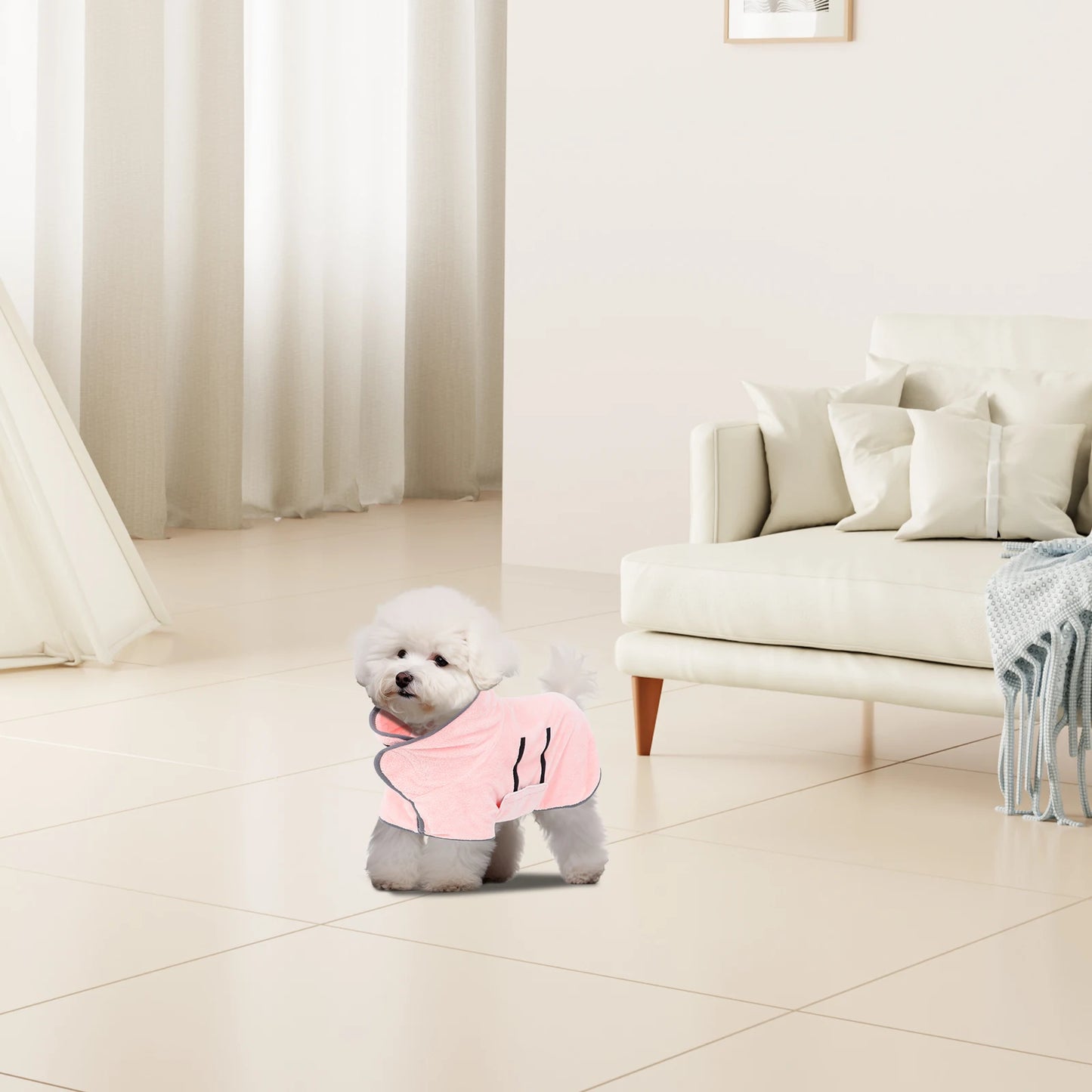 Pet Bath Towels Dog Grooming Drying Absorbent Bathrobe Blanket Baths Pink for Dogs Cloth